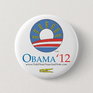 Badge Rond 5 Cm Tenez votre nez et votez le bouton d'Obama 2012