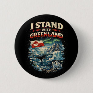 Badge Rond 5 Cm Tenez-vous avec le Groenland