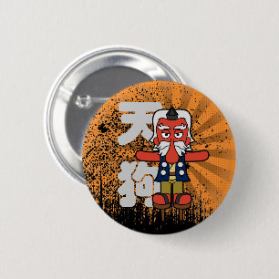 Badge Rond 5 Cm Tengu Yokai japonais