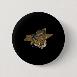 Badge Rond 5 Cm Tennessee Catfish Pêche Catfish