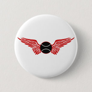 Badge Rond 5 Cm tennis. à ailes