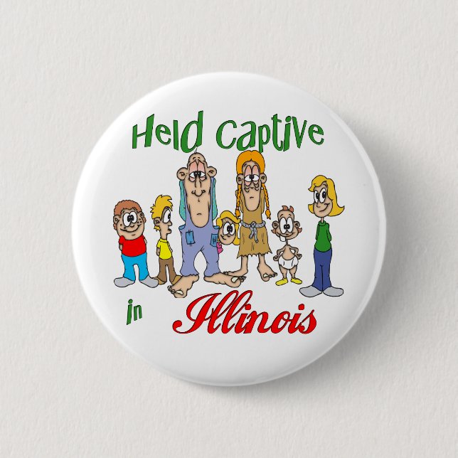 Badge Rond 5 Cm Tenu captif en Illinois (Devant)