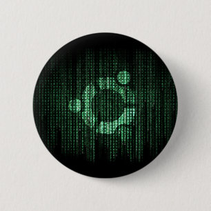 Badge Rond 5 Cm Terminal vert de Linux