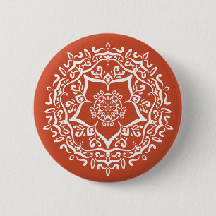 Badge Rond 5 Cm Terracotta Mandala