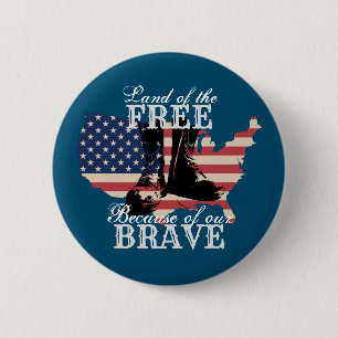Badge Rond 5 Cm Terre de la liberté américaine libre