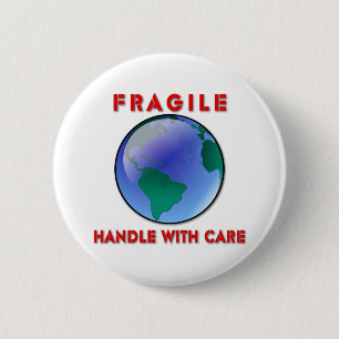 Badge Rond 5 Cm Terre - Fragile