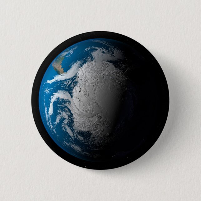 Badge Rond 5 Cm Terre Pleine Montrant Des Nuages Simulés Sur L'Ant (Devant)