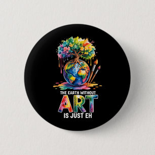 Badge Rond 5 Cm Terre sans art est he globe aquarelle