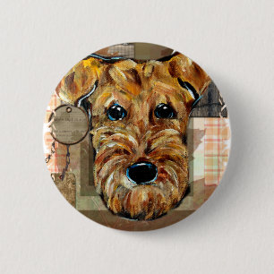 BADGE ROND 5 CM TERRIER AIRDALÉ
