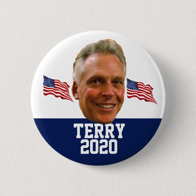 Badge Rond 5 Cm Terry McAuliffe pour le président (Devant)