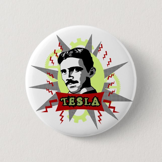 Badge Rond 5 Cm Tesla (Devant)