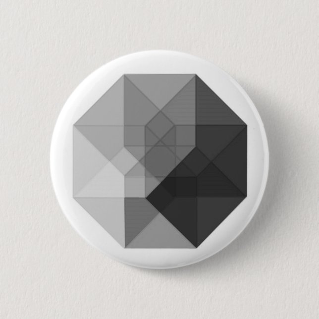 Badge Rond 5 Cm Tesseract (à fond gris) (Devant)