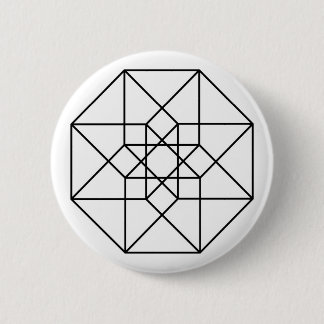 Badge Rond 5 Cm Tesseract (contour noir)