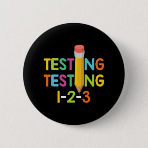 Badge Rond 5 Cm Test d'examen d'enseignant de jour 1-2-3