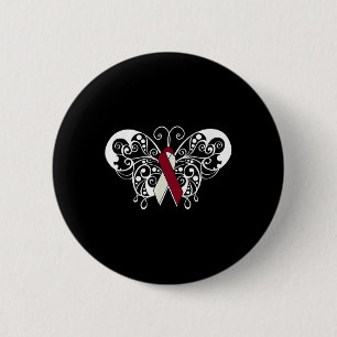 Badge Rond 5 Cm Tête &amp; Sensibilisation au cancer du cou T Ribb