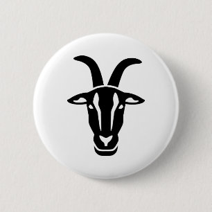 Badge Rond 5 Cm Tête de chèvre