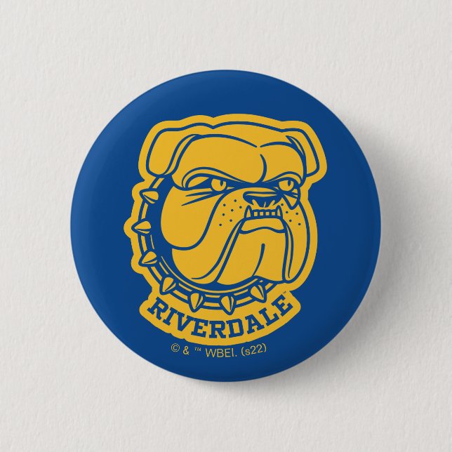 Badge Rond 5 Cm Tête de Riverdale Bulldog (Devant)