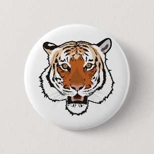 Badge Rond 5 Cm Tête de tigre