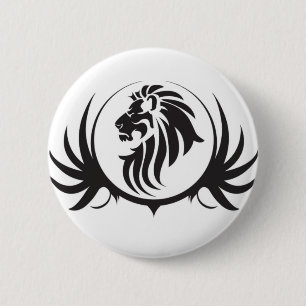 Badge Rond 5 Cm Tête des Lions noirs