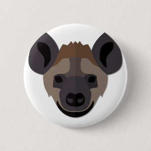 Badge Rond 5 Cm Tête d'hyène de bande dessinée