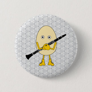 Badge Rond 5 Cm Tête d'œuf clarinette