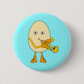 Badge Rond 5 Cm Tête d'oeuf Trompette