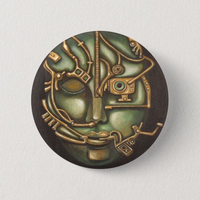 Badge Rond 5 Cm Tête en métal (Devant)