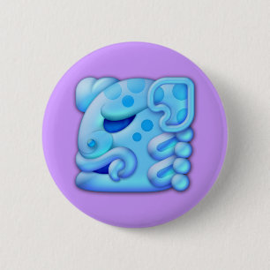 Badge Rond 5 Cm Tête glaciale d'animal de Maya