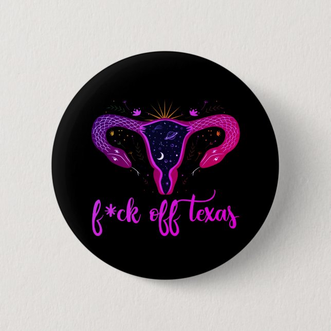 Badge Rond 5 Cm Texas Abortion Ban Celestial Uterus protestation (Devant)