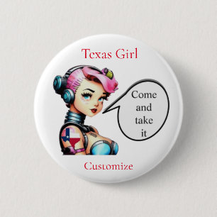 Badge Rond 5 Cm Texas Girl Thunder_Cove