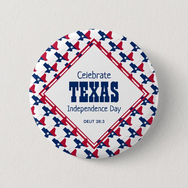 Badge Rond 5 Cm TEXAS JOUR DE L'INDÉPENDANCE Christian (Devant)