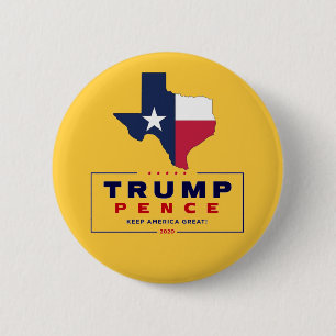 Badge Rond 5 Cm Texas pour Trump Pence 2020