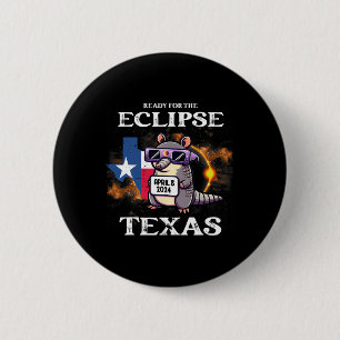 Badge Rond 5 Cm Texas Solar Eclipse 2024 Avril 8 Drôle Armadillo F