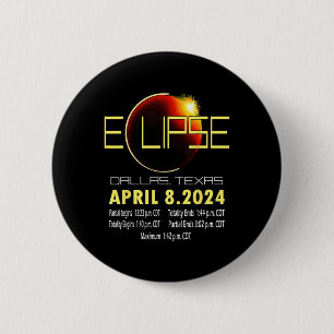 Badge Rond 5 Cm Texas Solar Eclipse 2024 Solar Eclipse Funny Texas
