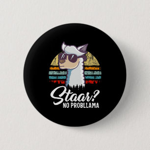 Badge Rond 5 Cm Texas State Test Day Llama Alpaca pour les étudian