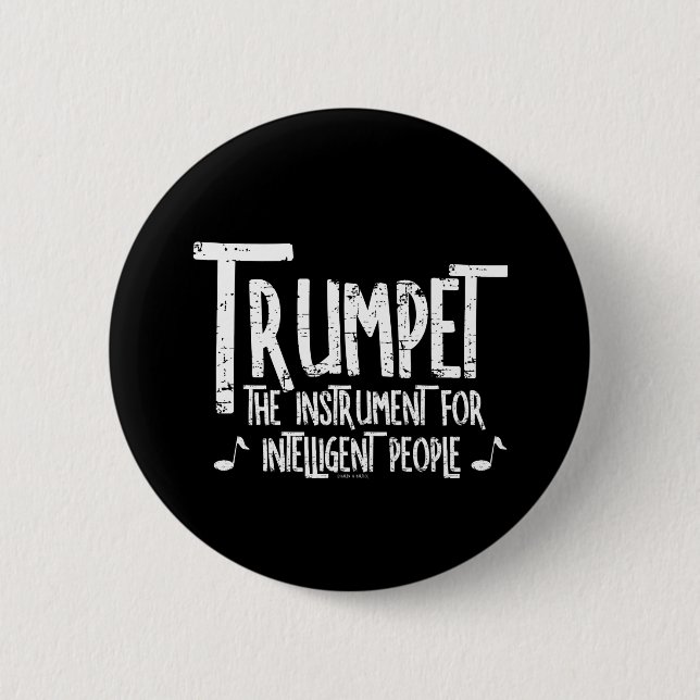 Badge Rond 5 Cm Texte brut de trompette intelligent (Devant)