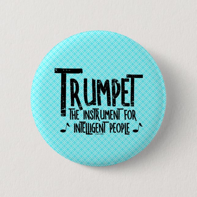 Badge Rond 5 Cm Texte brut de trompette intelligent (Devant)