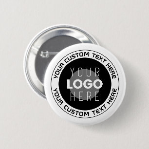 Badge Rond 5 Cm Texte circulaire modifiable & logo remplaçable N