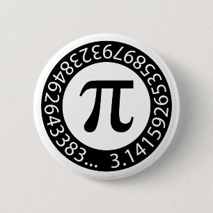 Badge Rond 5 Cm TEXTE CONCEPTION Numéro Pi Symbole mathématique