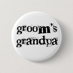 Badge Rond 5 Cm Texte de noir du grand-papa du marié
