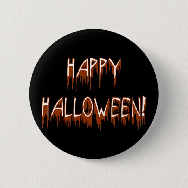Badge Rond 5 Cm Texte de souffrance d'Halloween (Devant)