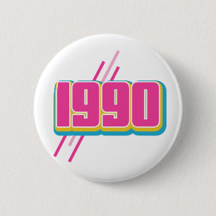 Badge Rond 5 Cm texte de style 1990