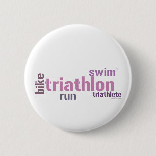 Badge Rond 5 Cm Texte de triathlon