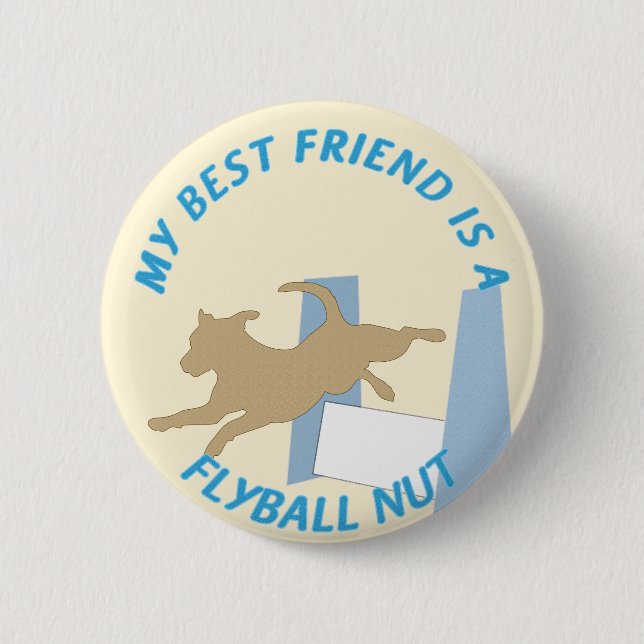 Badge Rond 5 Cm Texte d'écrou de Flyball (Devant)