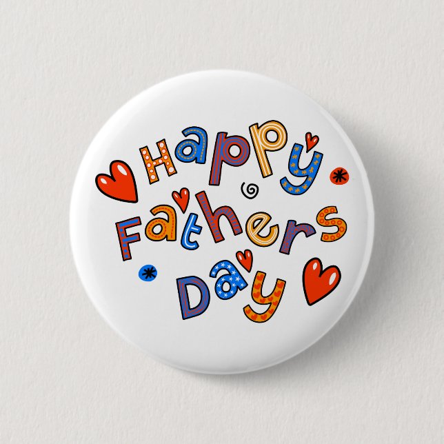 Badge Rond 5 Cm Texte heureux de vacances de fête des pères (Devant)