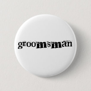 Badge Rond 5 Cm Texte noir de Groomsman