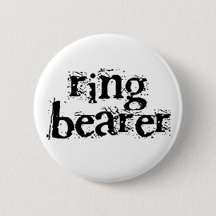 Badge Rond 5 Cm Texte noir de porteur d'alliances