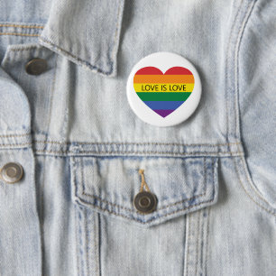 Badge Rond 5 Cm Texte personnalisé Amour arc-en-ciel