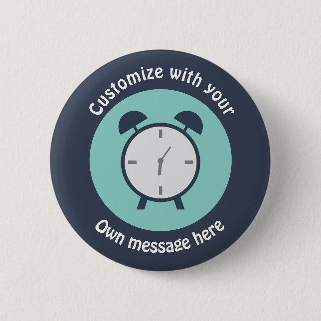 Badge Rond 5 Cm Texte personnalisé de l'alarme Pop Art (Devant)