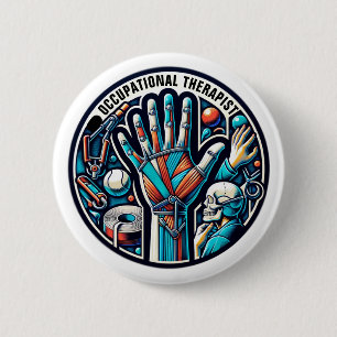 Badge Rond 5 Cm Texte personnalisé de l'ergothérapeute